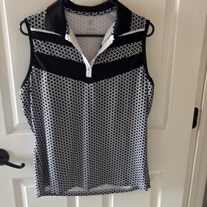 GGBlue Women's Black and White Sleeveless golf Top. Like new